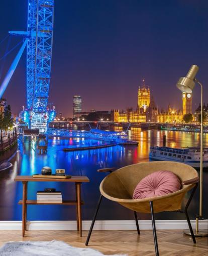 Night Lights at the London Eye Wall Mural