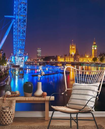 Night Lights at the London Eye Wall Mural