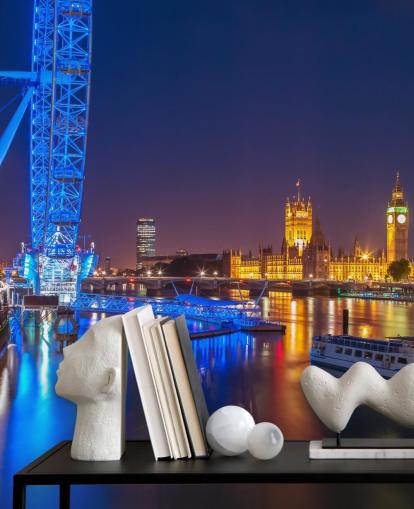 Natlys på London Eye Vægmaleri