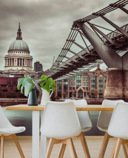 St Paul's Cathedral, Millennium Bridge Wallpaper