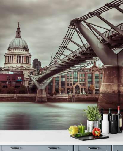 St Paul's Cathedral, Millennium Bridge Wallpaper St Paul's Cathedral, Millennium Bridge Wallpaper
