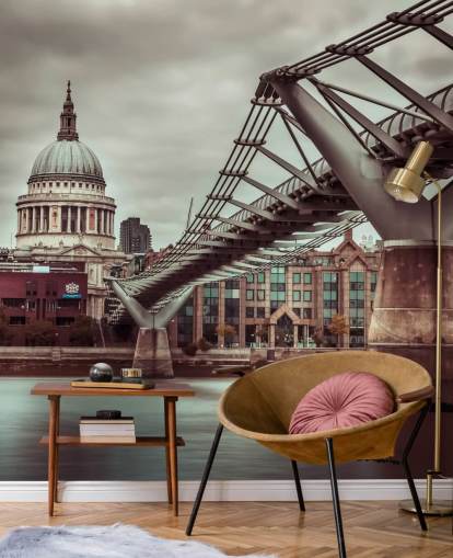 St Paul's Cathedral, Millennium Bridge Wallpaper