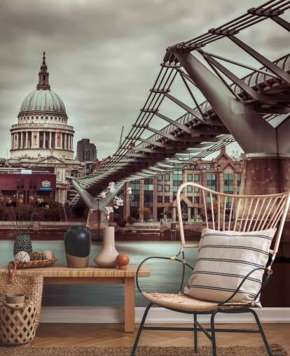 St Paul's Cathedral, Millennium Bridge Wallpaper