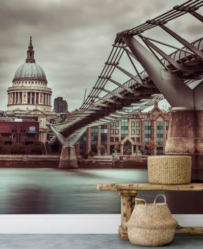St Paul's Cathedral, Millennium Bridge Wallpaper