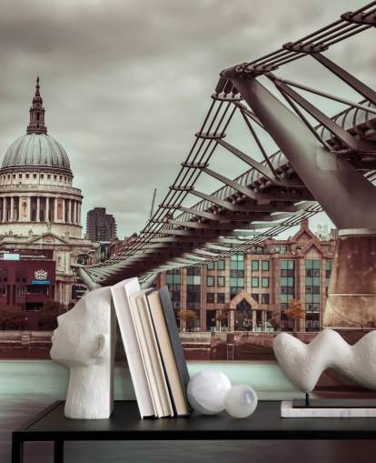 St Paul's Cathedral, Millennium Bridge Wallpaper
