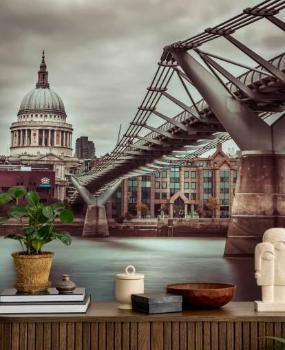 St Paul's Cathedral, Millennium Bridge Wallpaper