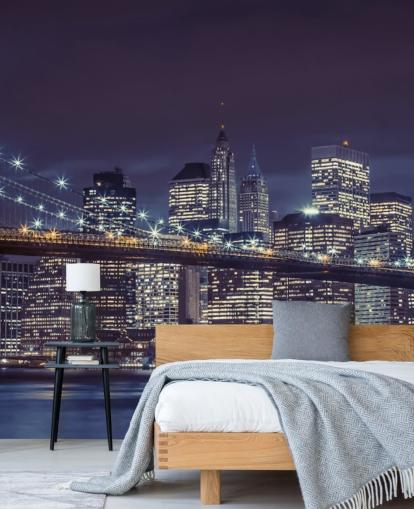 Mural de Parede Azul Moody da Ponte de Brooklyn