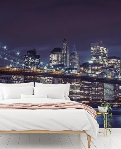 Mural de Parede Azul Moody da Ponte de Brooklyn