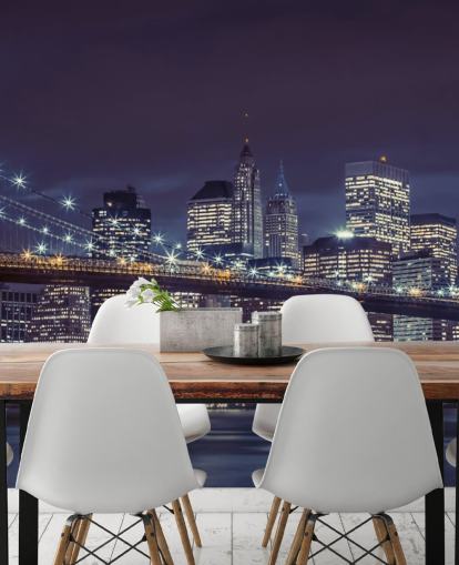 Brooklyn Bridge Moody Blue Wall Mural Brooklyn Bridge Moody Blue Wall Mural