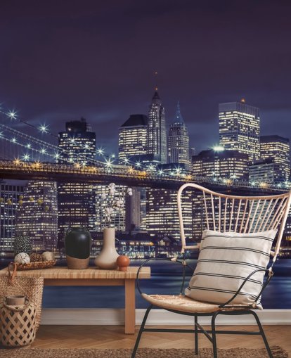 Mural de Parede Azul Moody da Ponte de Brooklyn