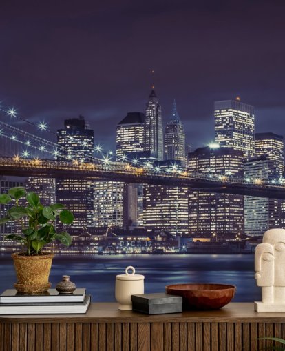 Brooklyn Bridge Moody Blue Wandgemälde