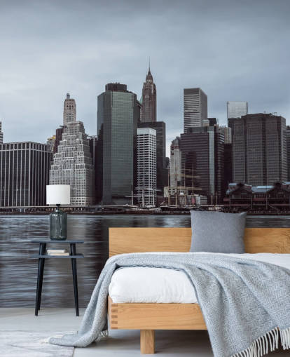 Nedre Manhattan Murky Morgen Bakgrunn