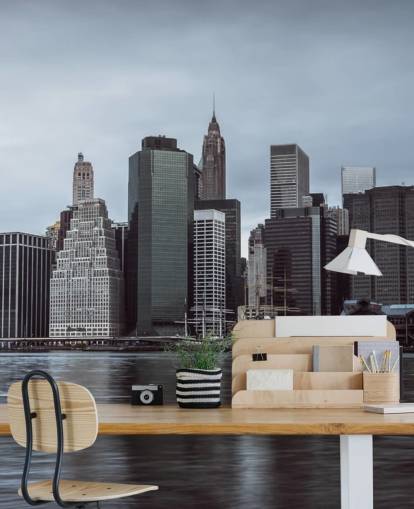 Lower Manhattan Murky Morning Wallpaper