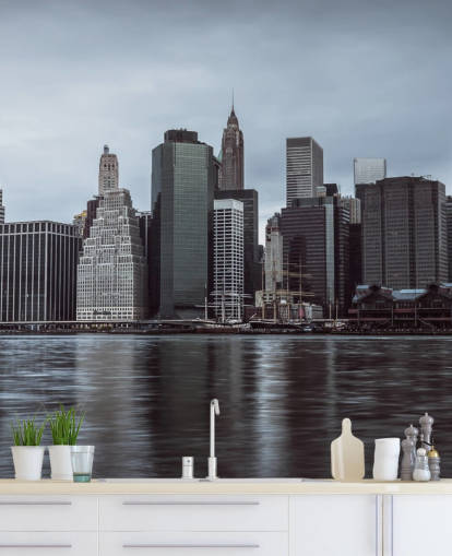 Lower Manhattan Trübe Morgen Tapete