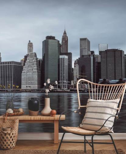 Nedre Manhattan Murky Morgen Baggrund