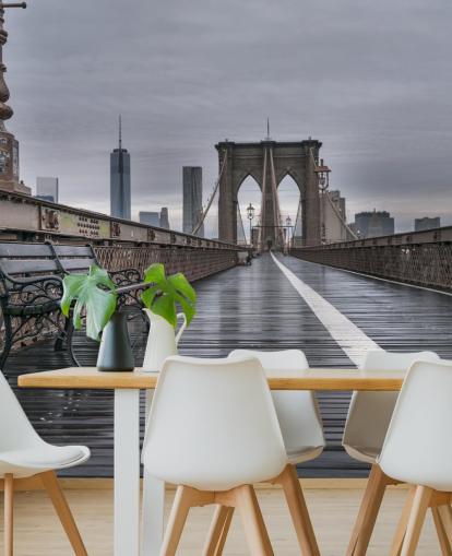 Fondo de pantalla con vista peatonal del puente de Brooklyn Fondo de pantalla con vista peatonal del puente de Brooklyn