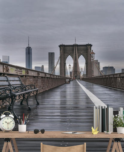 Brooklyn Bridge Fodgængerudsigt Baggrund Brooklyn Bridge Fodgængerudsigt Baggrund