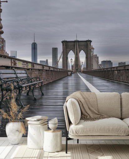 Brooklyn Bridge Jalankulkijoiden näkymä Taustakuva