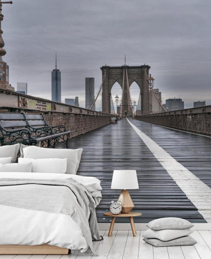 Brooklyn Bridge Fotgjengerutsikt Bakgrunn