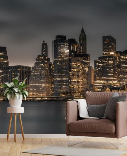 Moody Lower Manhattan Wall Mural