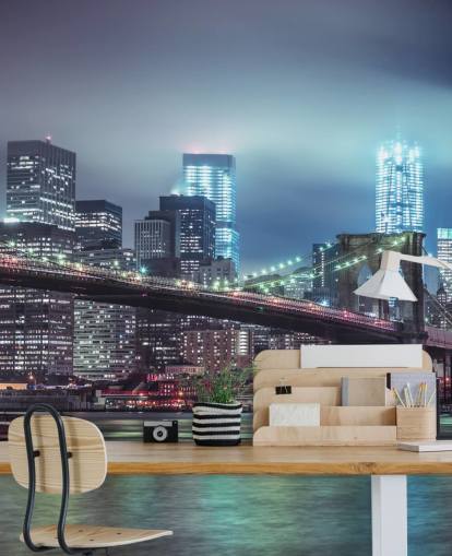 Leuchtend blaue Brooklyn Bridge Wandgemälde