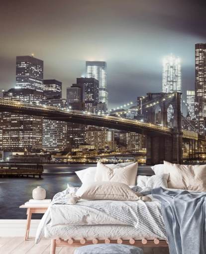 Fond d'écran du pont de Brooklyn en soirée