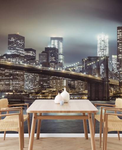 Brooklyn Bridge i kveld tapet