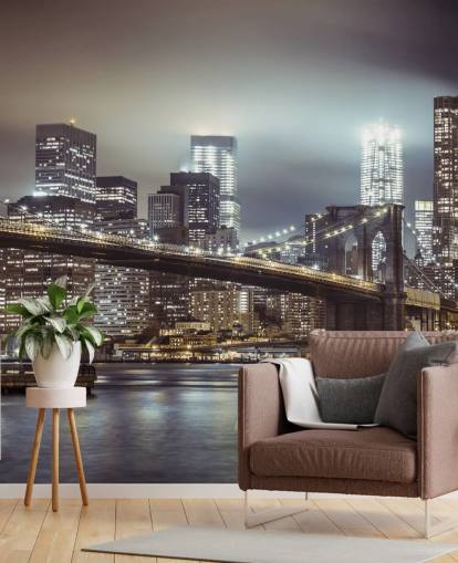 Brooklyn Bridge i kveld tapet