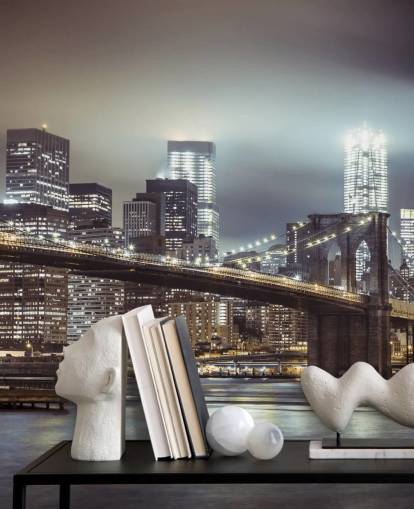 Fond d'écran du pont de Brooklyn en soirée