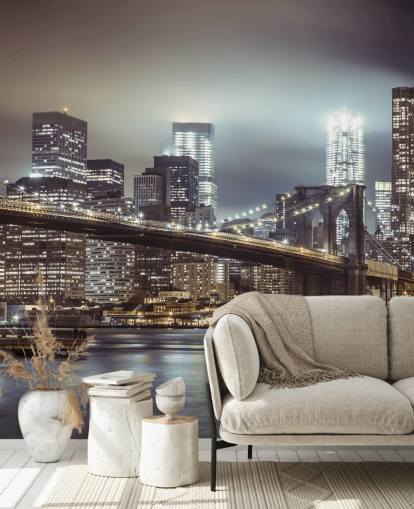 Brooklyn Bridge i aften Baggrund