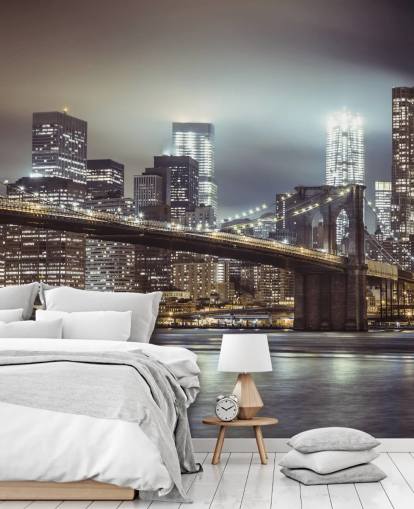 Fond d'écran du pont de Brooklyn en soirée