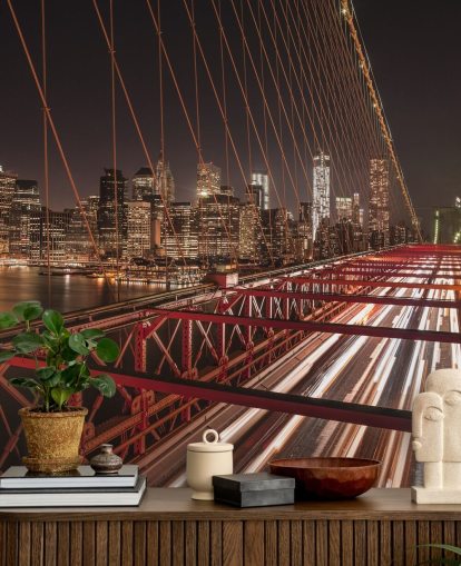 Brooklyn Bridge Street View Baggrund Brooklyn Bridge Street View Baggrund