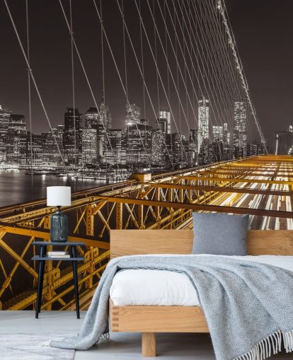Decorazione murale con ponte di Brooklyn Bright Street
