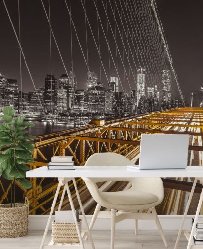 Decorazione murale con ponte di Brooklyn Bright Street