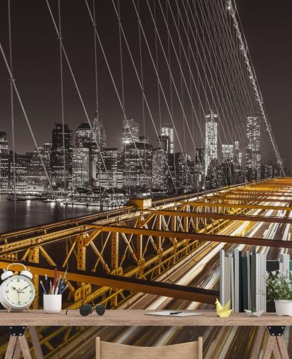 Brooklyn Bridge helle Straße Fototapete