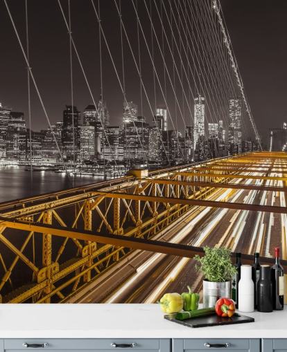 Brooklyn Bridge Bright Street Wall Mural