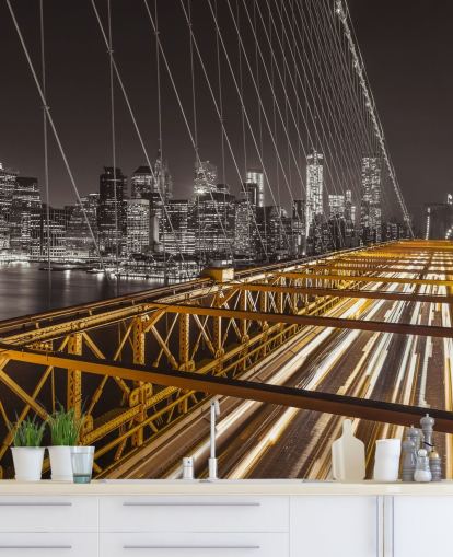 Brooklyn Bridge ljusa Street väggmålning