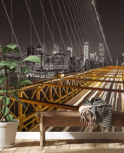 Mural de pared Calle brillante puente de Brooklyn