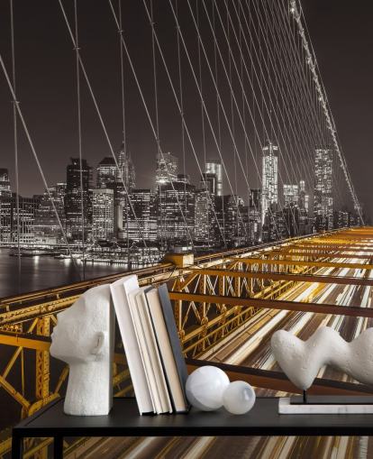 Mural de pared Calle brillante puente de Brooklyn