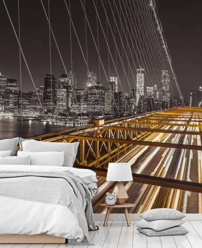 Brooklyn Bridge Bright Street Wall Mural