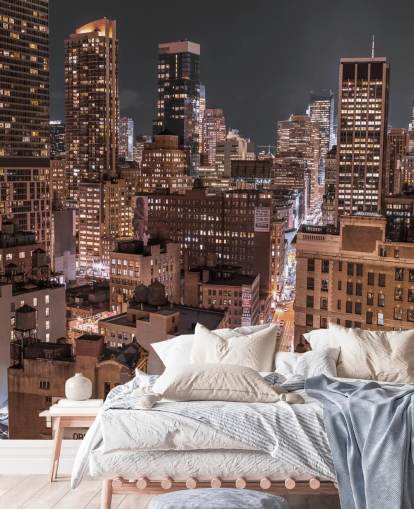 Lower Manhattan Lights Wall Mural
