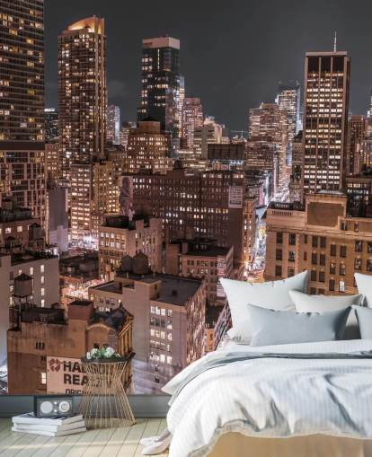 Lower Manhattan Lights Wall Mural