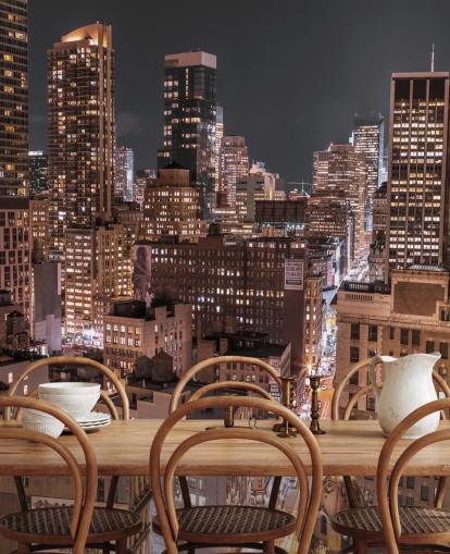 Lavere Manhattan Lights vægmaleri