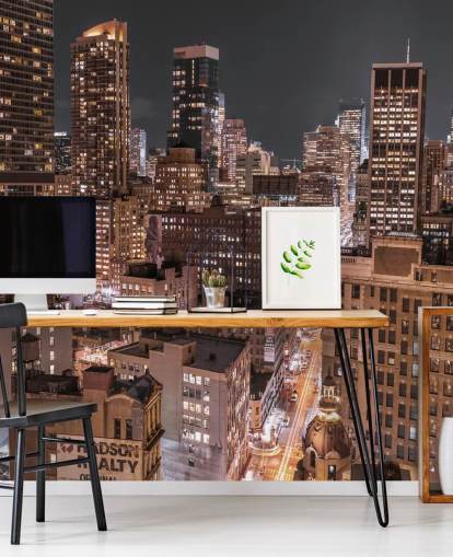 Lower Manhattan Lights Wall Mural Lower Manhattan Lights Wall Mural