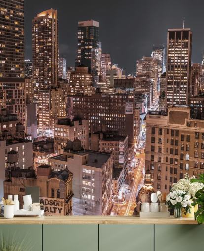 Mural de pared Luces del bajo Manhattan Mural de pared Luces del bajo Manhattan