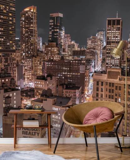 Lower Manhattan Lights Wall Mural