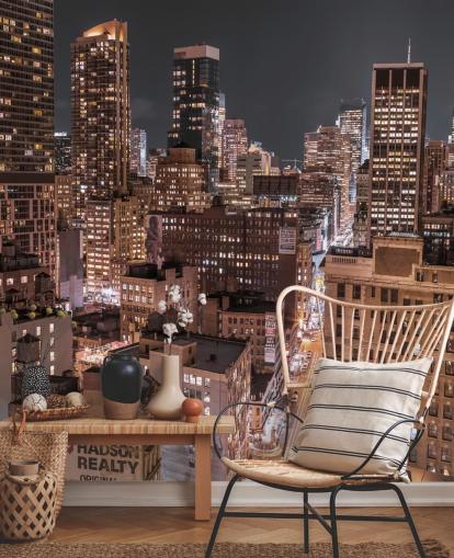 Lower Manhattan Lights Wall Mural