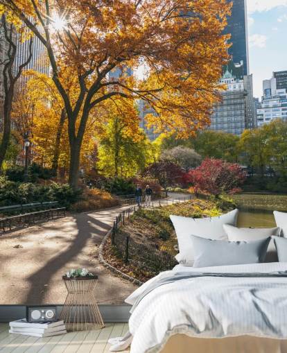 Fondo de pantalla Camino a través de Central Park en otoño Fondo de pantalla Camino a través de Central Park en otoño