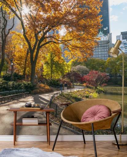 Weg durch den Central Park im Herbst Wallpaper