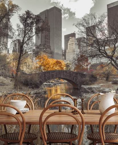 Waterstroom bij Central Park Wall Mural Waterstroom bij Central Park Wall Mural